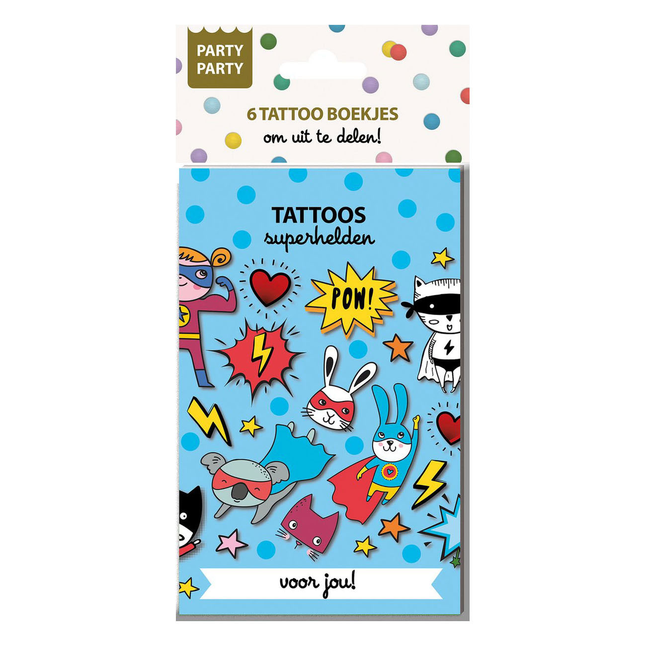 Livrets de tatouages ​​Party Party 6 - Super-héros