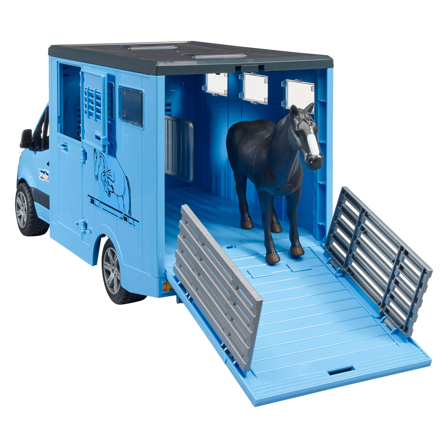 Bruder Mercedes Benz Sprinter transport de chevaux avec 1 cheval - 1:16