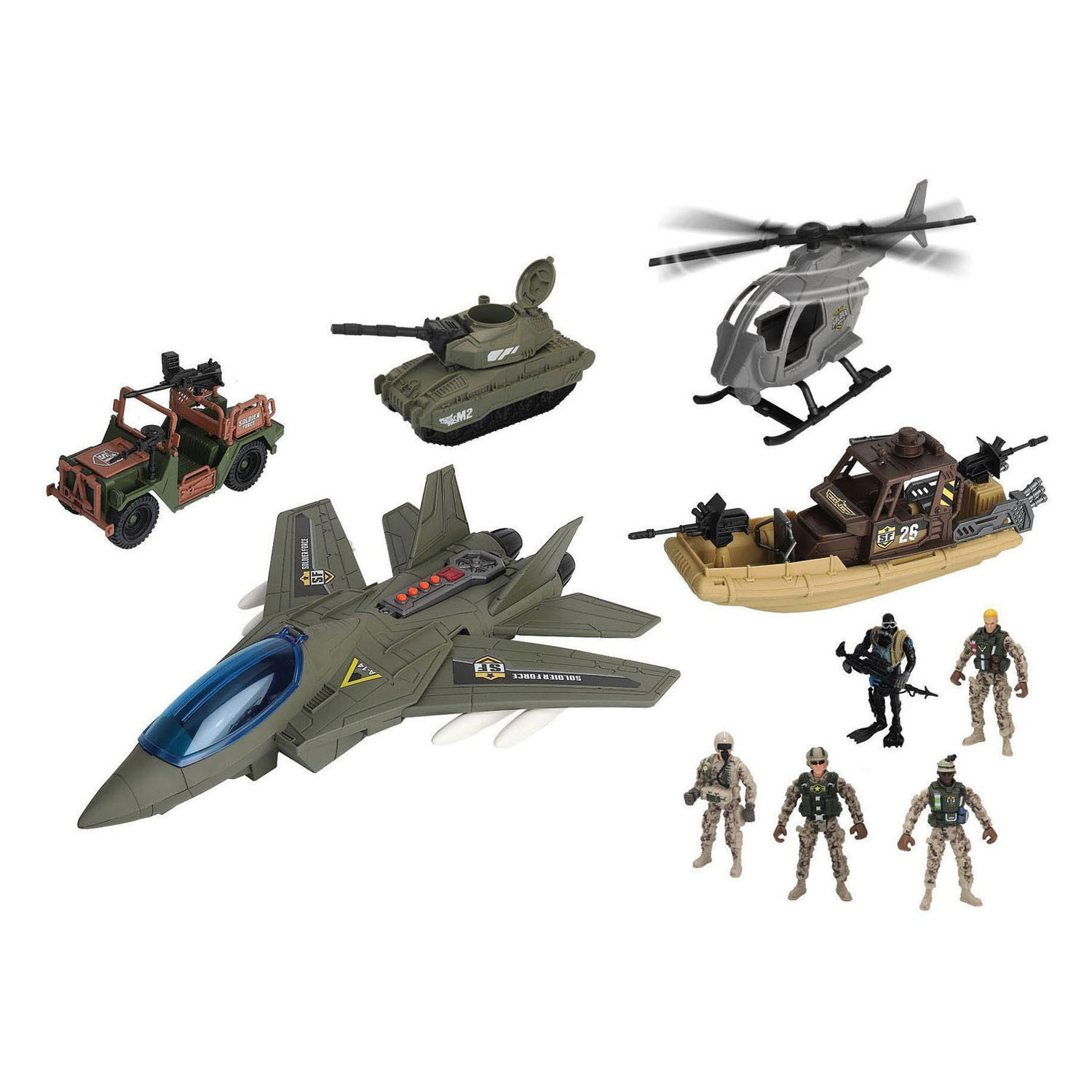 Ensemble de véhicules militaires Soldier Force - 10 pièces.