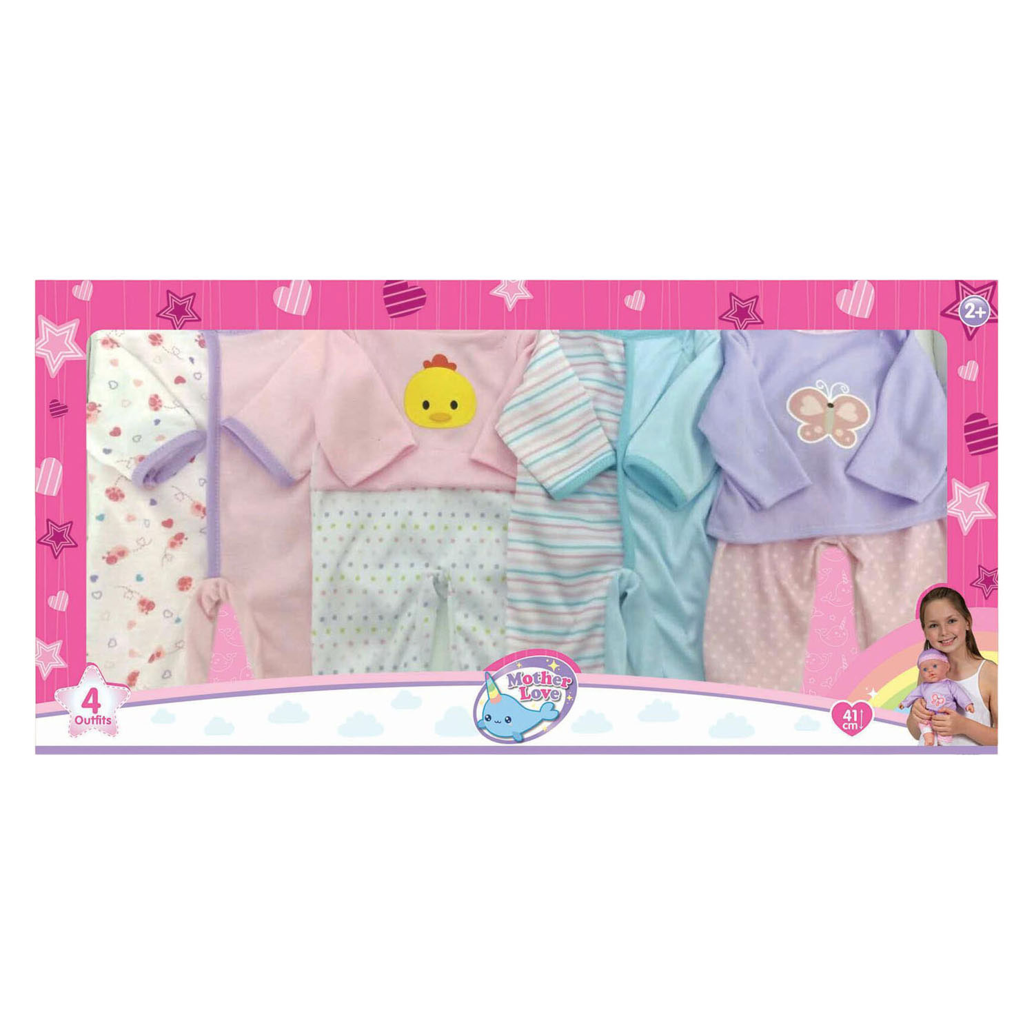 Poppenkledingset voor 41cm Poppen - 4 Outfits