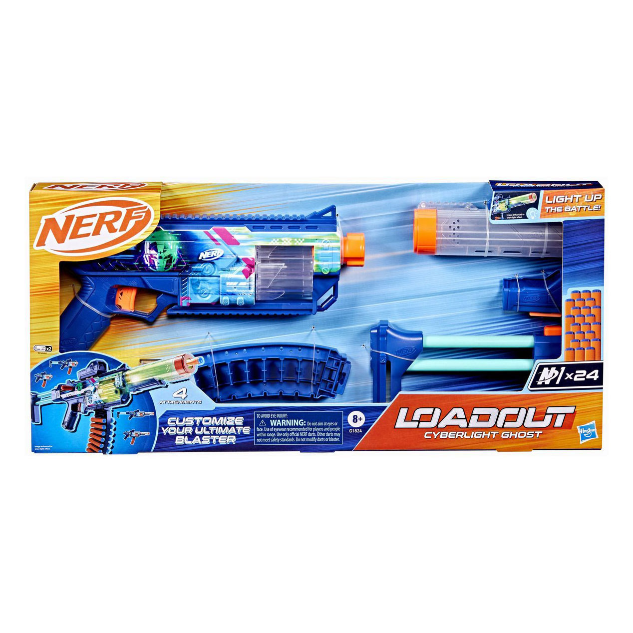 Équipement Nerf Cyberlight Ghost - 24 fléchettes