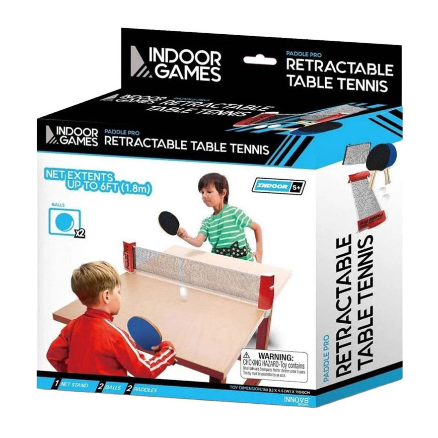 Ping Pong Netpost Uitrekbaar tot 180cm - incl. 2 Bats en 2 Ballen