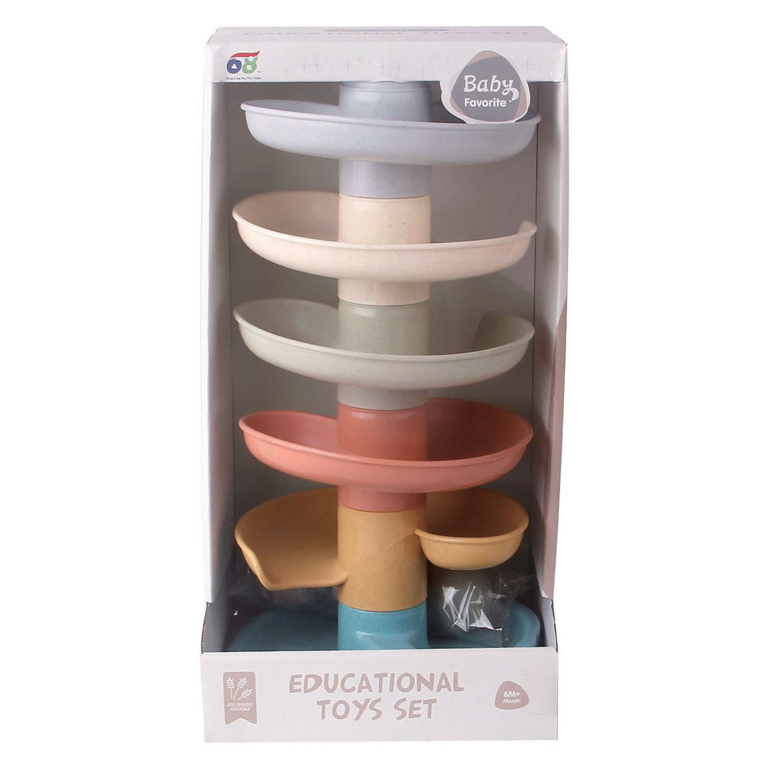 Spiraaltoren Pastel Kleuren - 35cm
