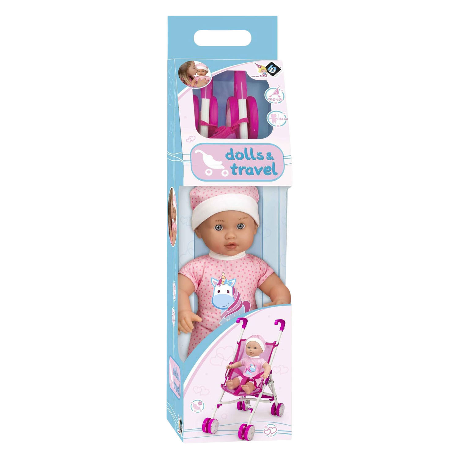 Poussette Babypop met - 35 cm