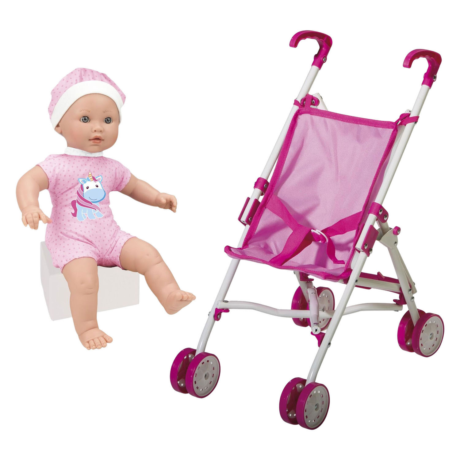 Poussette Babypop met - 35 cm