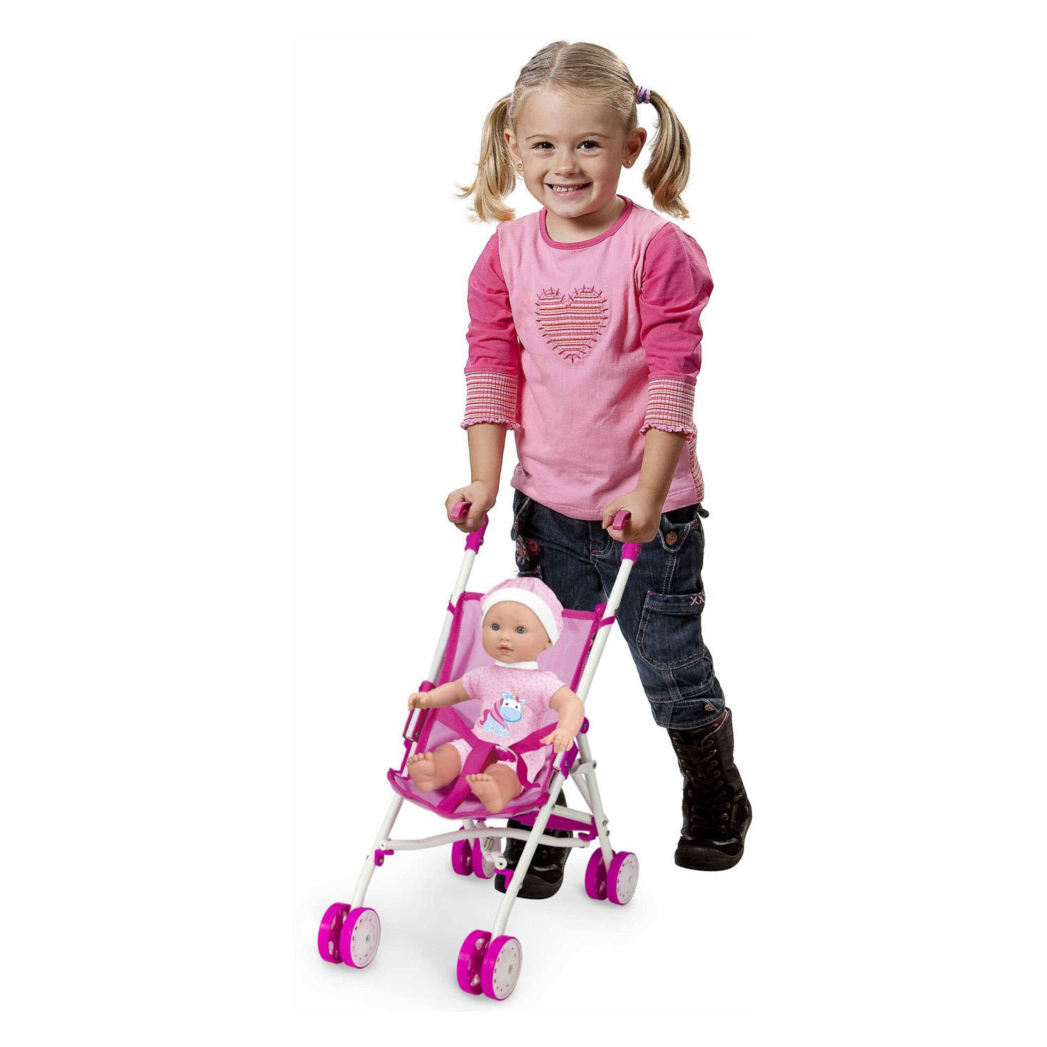 Poussette Babypop met - 35 cm