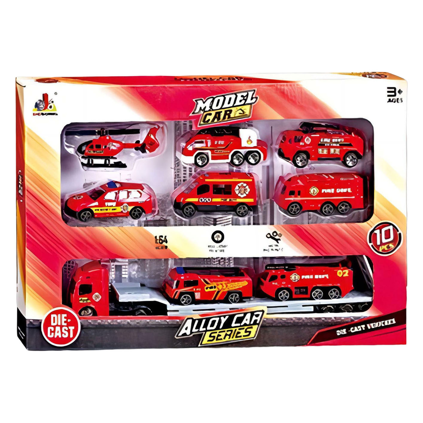 Véhicules de lutte contre l'incendie de la série Alloy Car - 10 pièces.