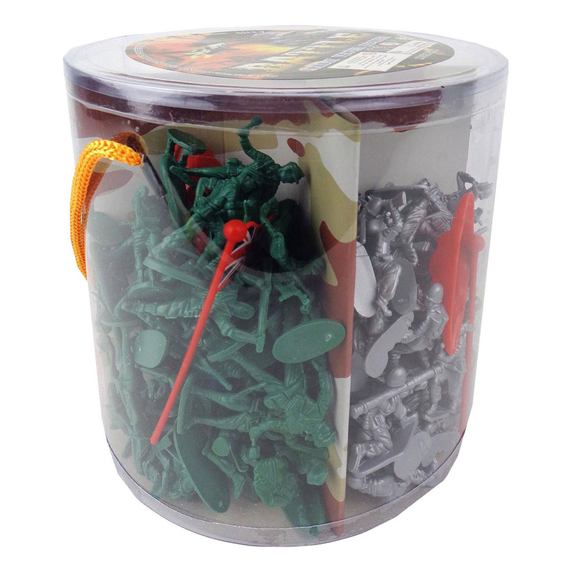 Seau de soldats pour 4 armées 45 mm - 200 pièces.
