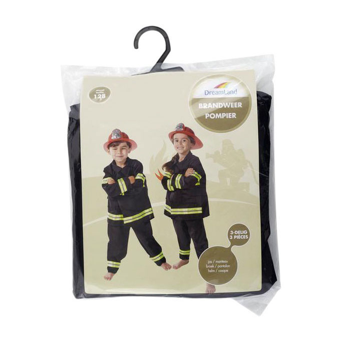 Verkleedpak Brandweerman met Helm - Maat 98