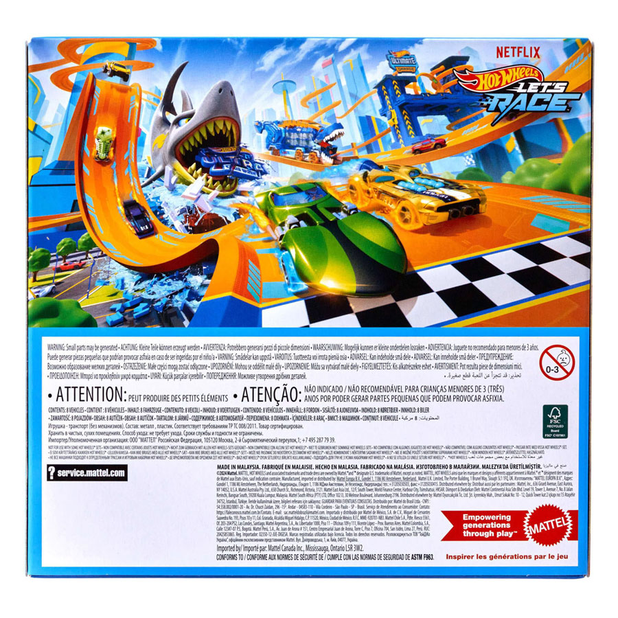 Hot Wheels Die Cast Let's Race Spielzeugautos - 8 Stück.