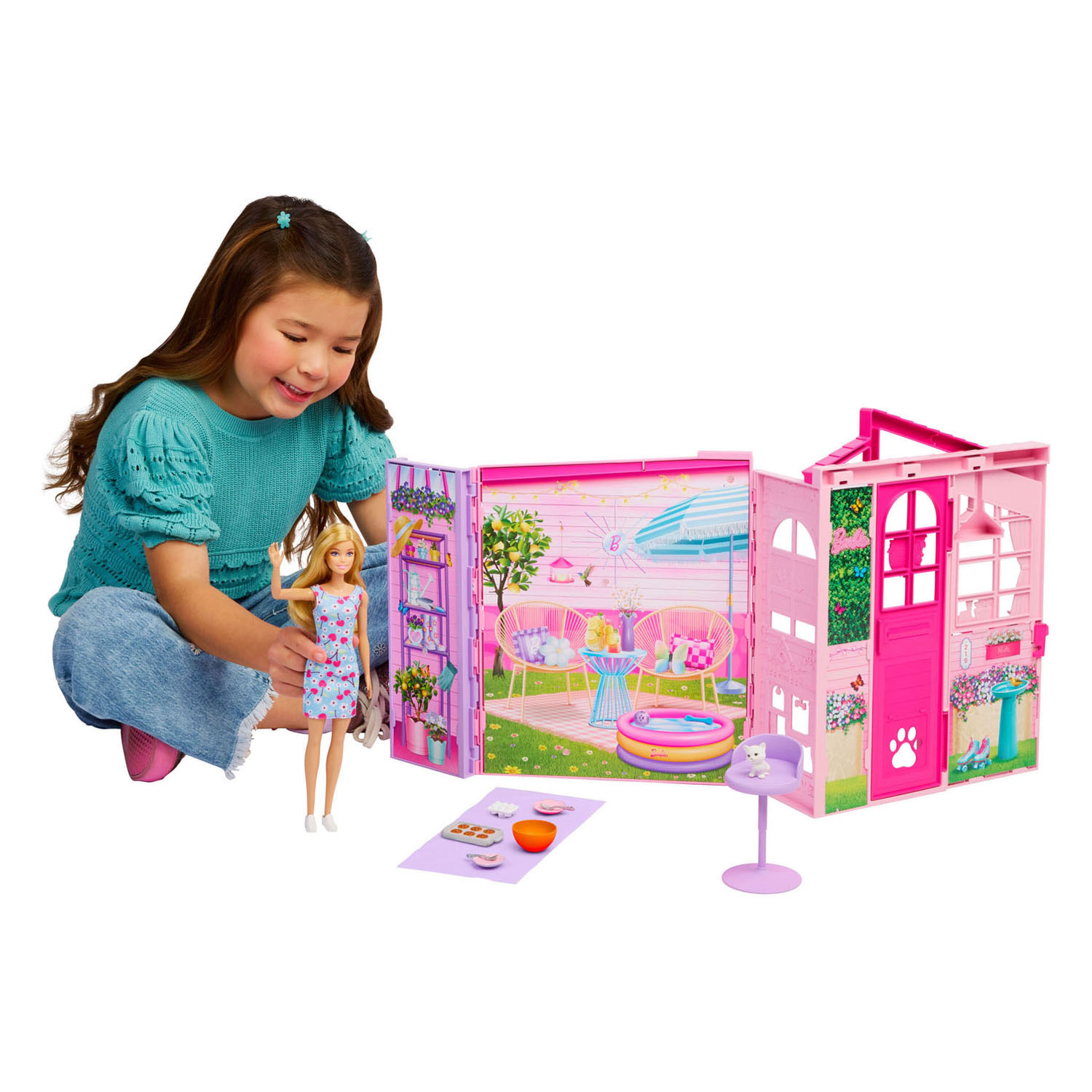 Barbie Weekend Escape Huis met Modepop - 10+dlg.