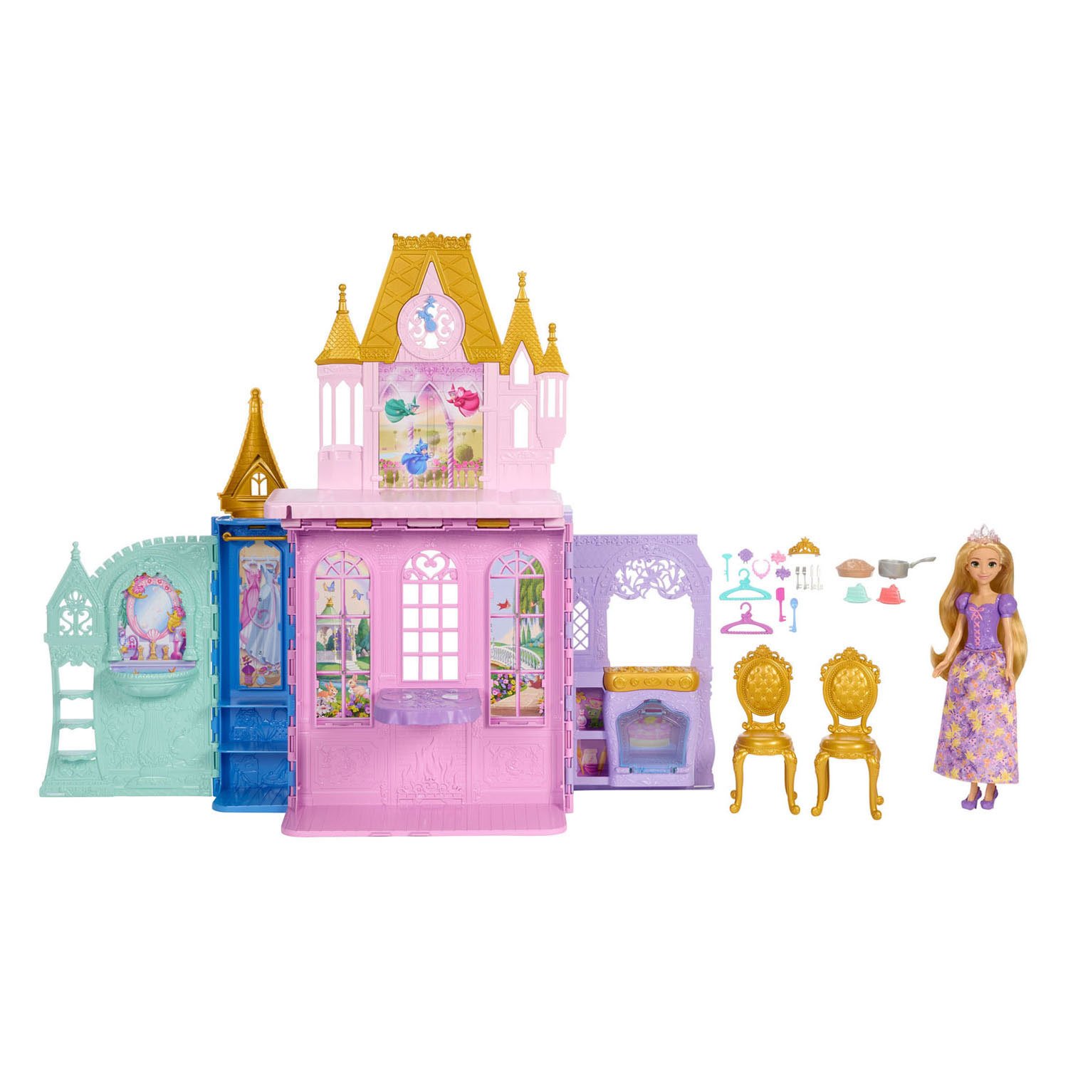 Disney Princess Rapunzel Pop en Close & Carry Kasteel Speelset