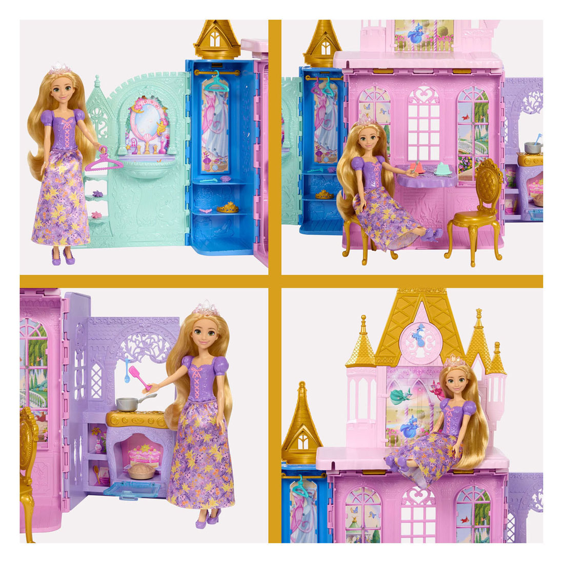 Disney Princess Rapunzel Pop en Close & Carry Kasteel Speelset