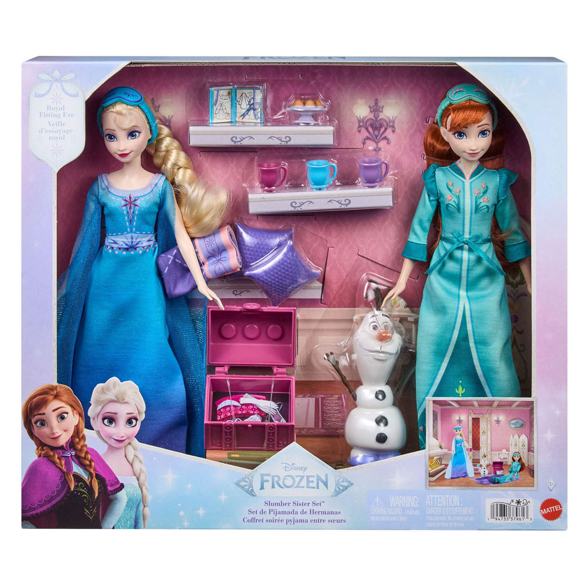 Disney Frozen Anna en Elsa Slaapfeestje Modepoppen - 14dlg.