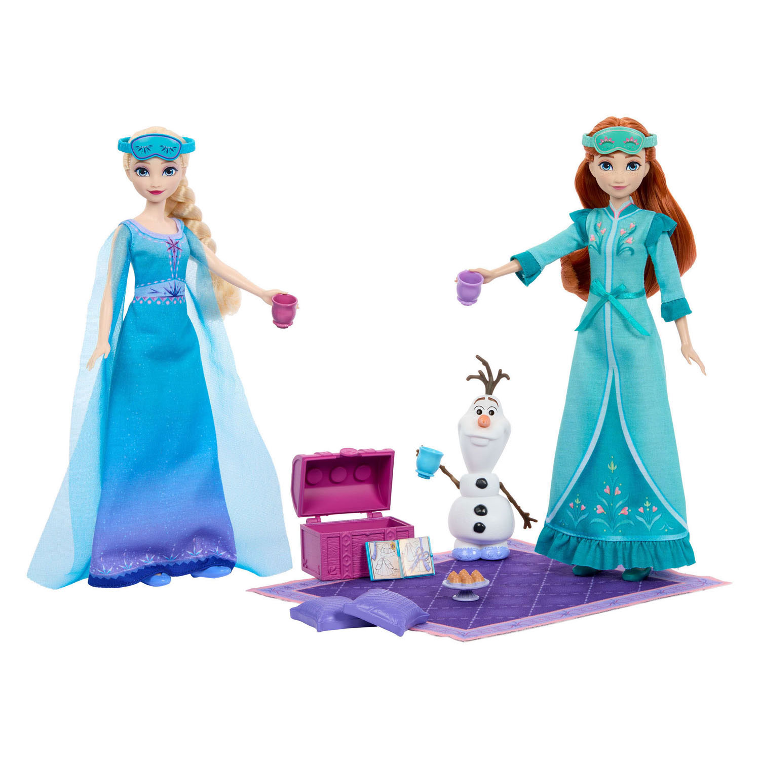 Disney Frozen Anna en Elsa Slaapfeestje Modepoppen - 14dlg.