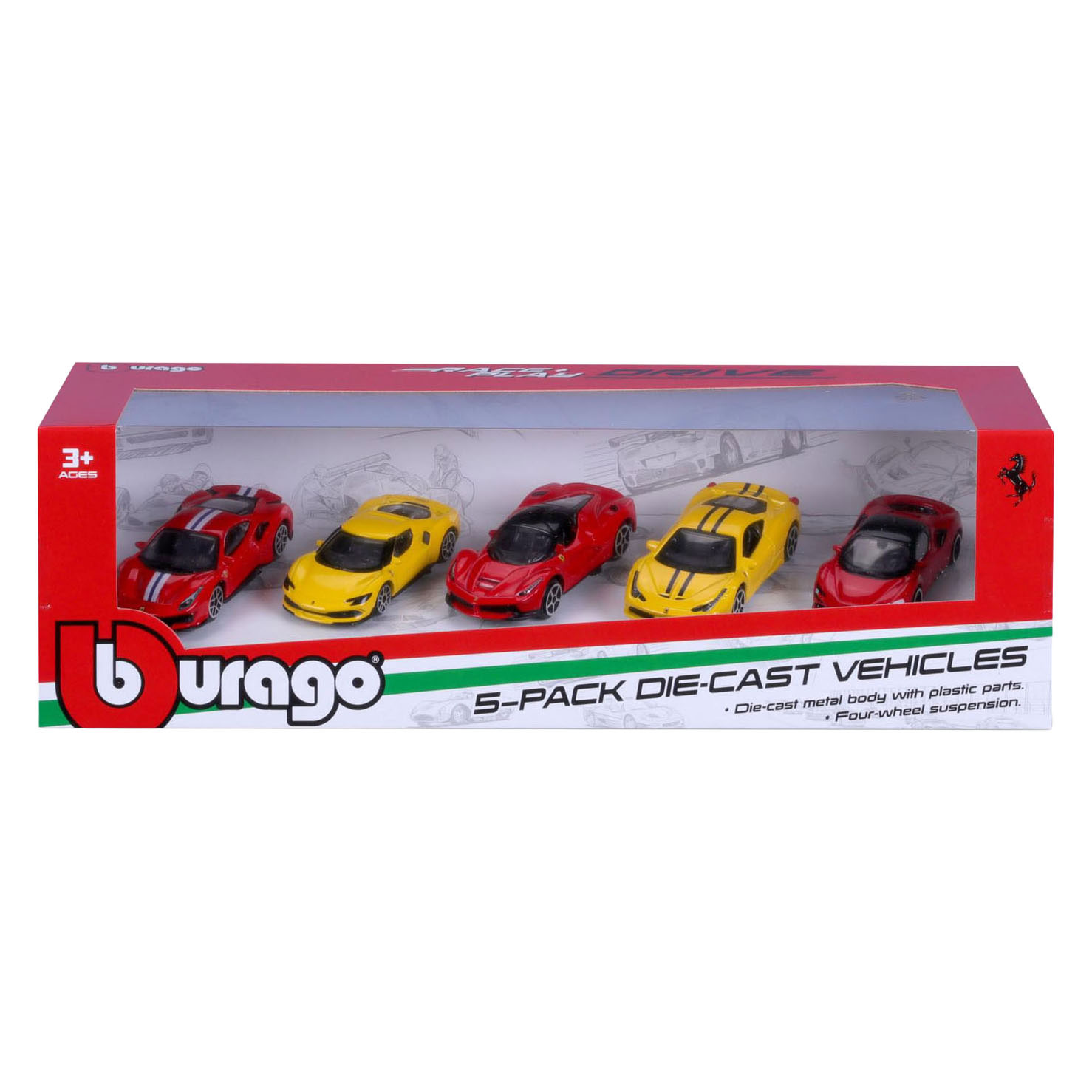 Burago Ferrari Die Cast Auto's 1:64 - 5st.