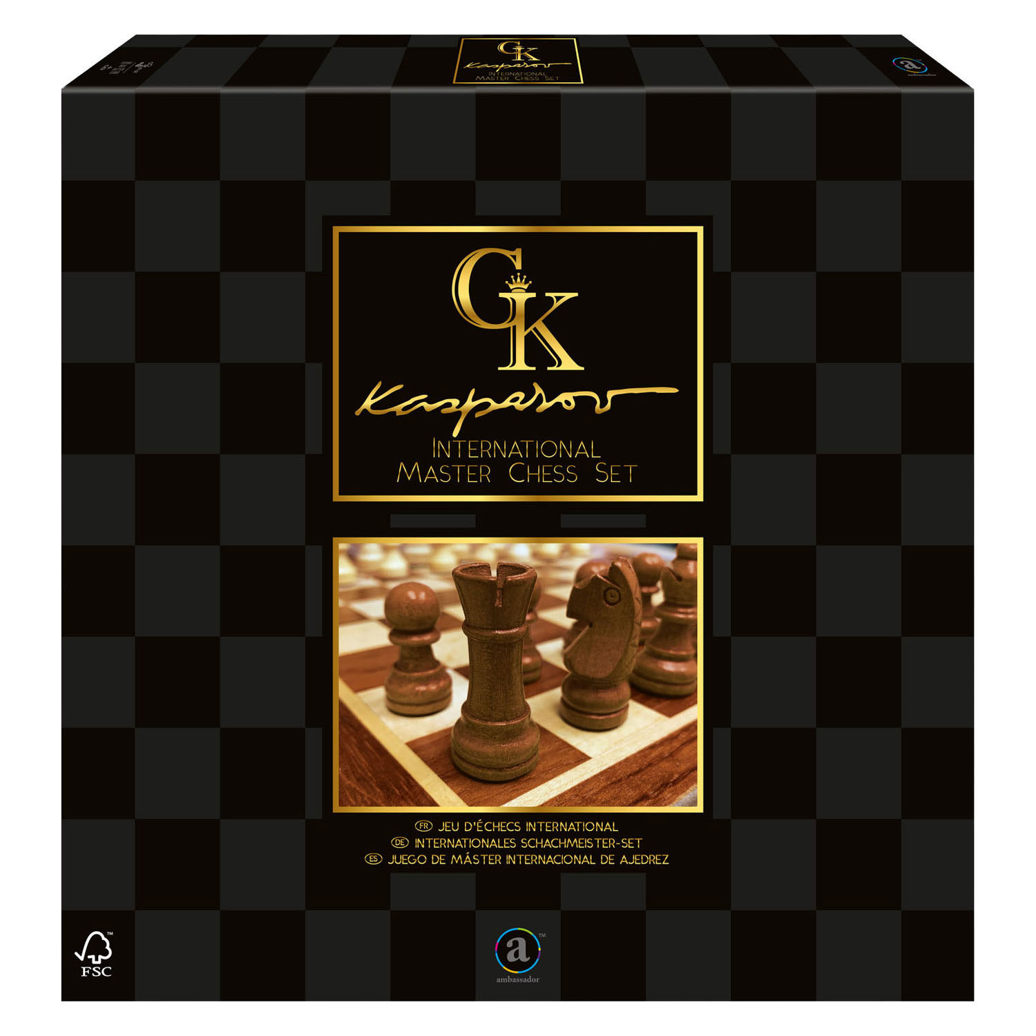 Kasparov Houten Schaakspel - 30x30cm