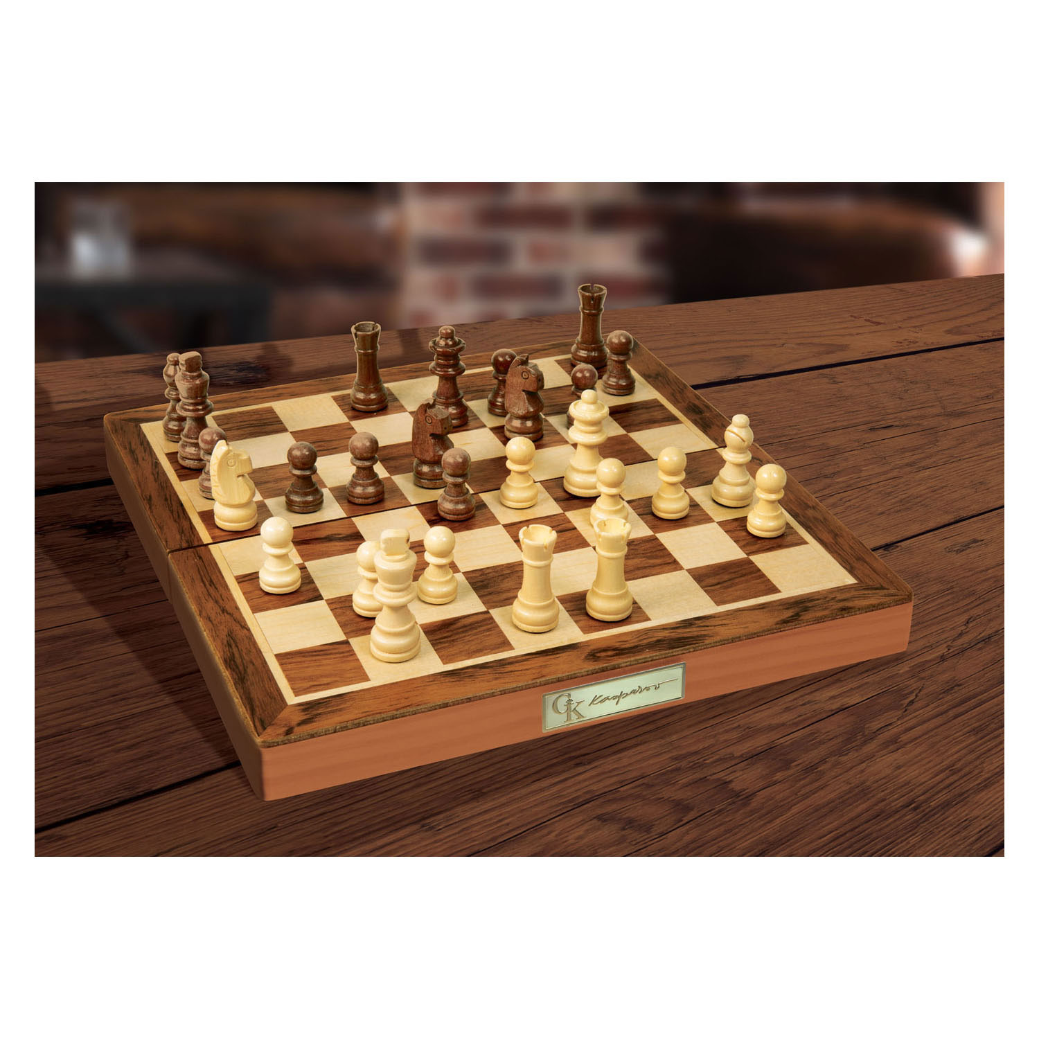 Kasparov Houten Schaakspel - 30x30cm