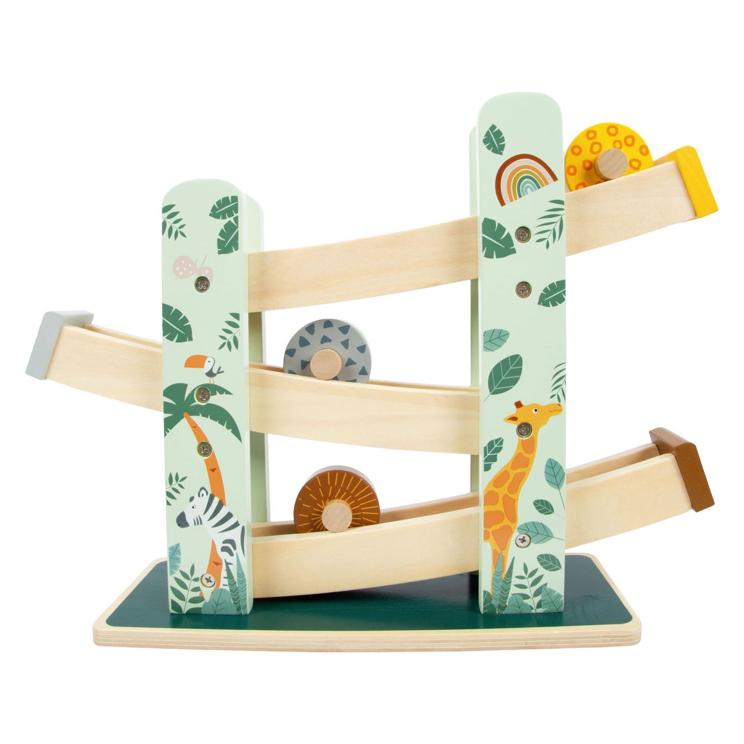 Circuit à rouleaux en bois