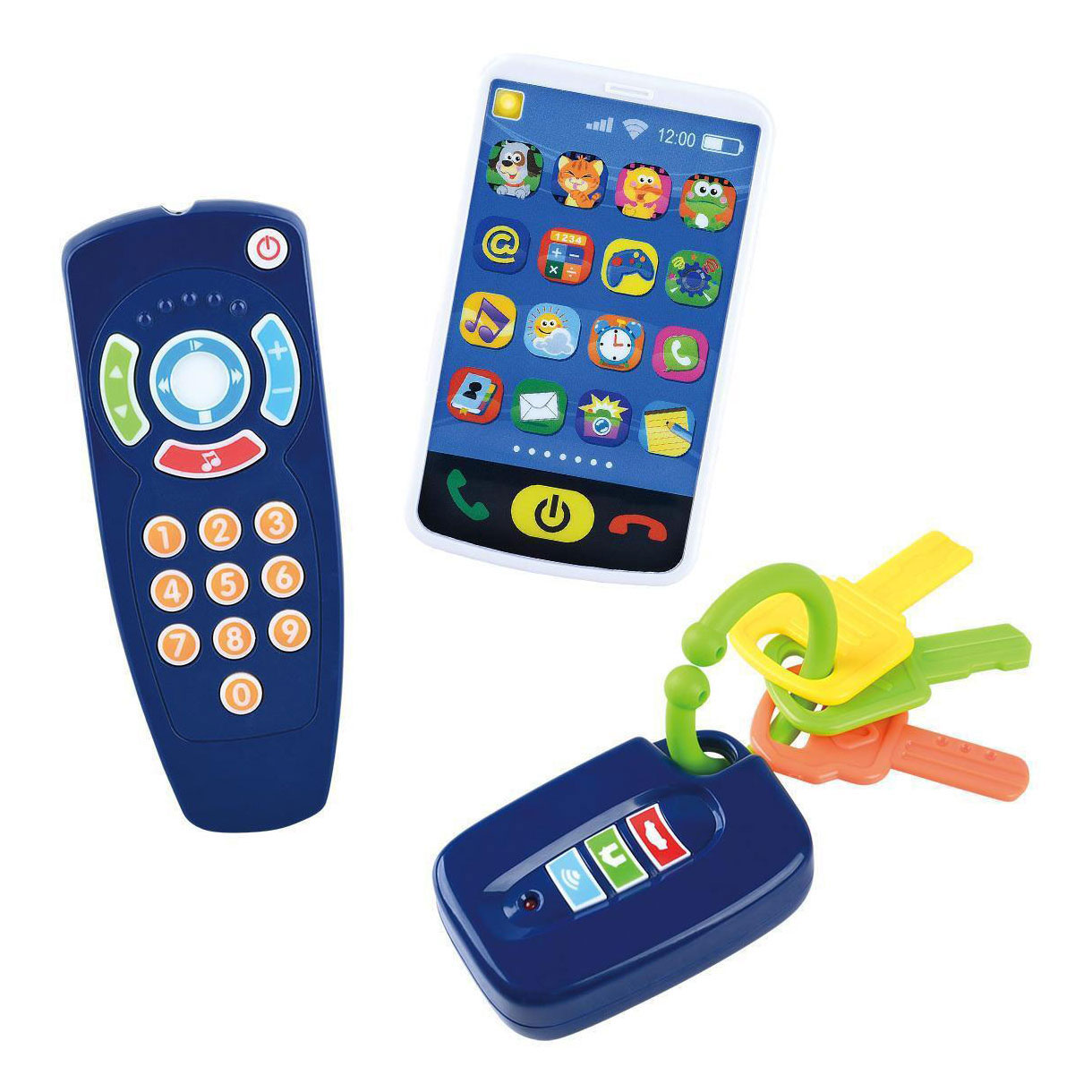 Playgo Afstandsbediening, Mobieltje en Sleutelbos met Licht en Geluid