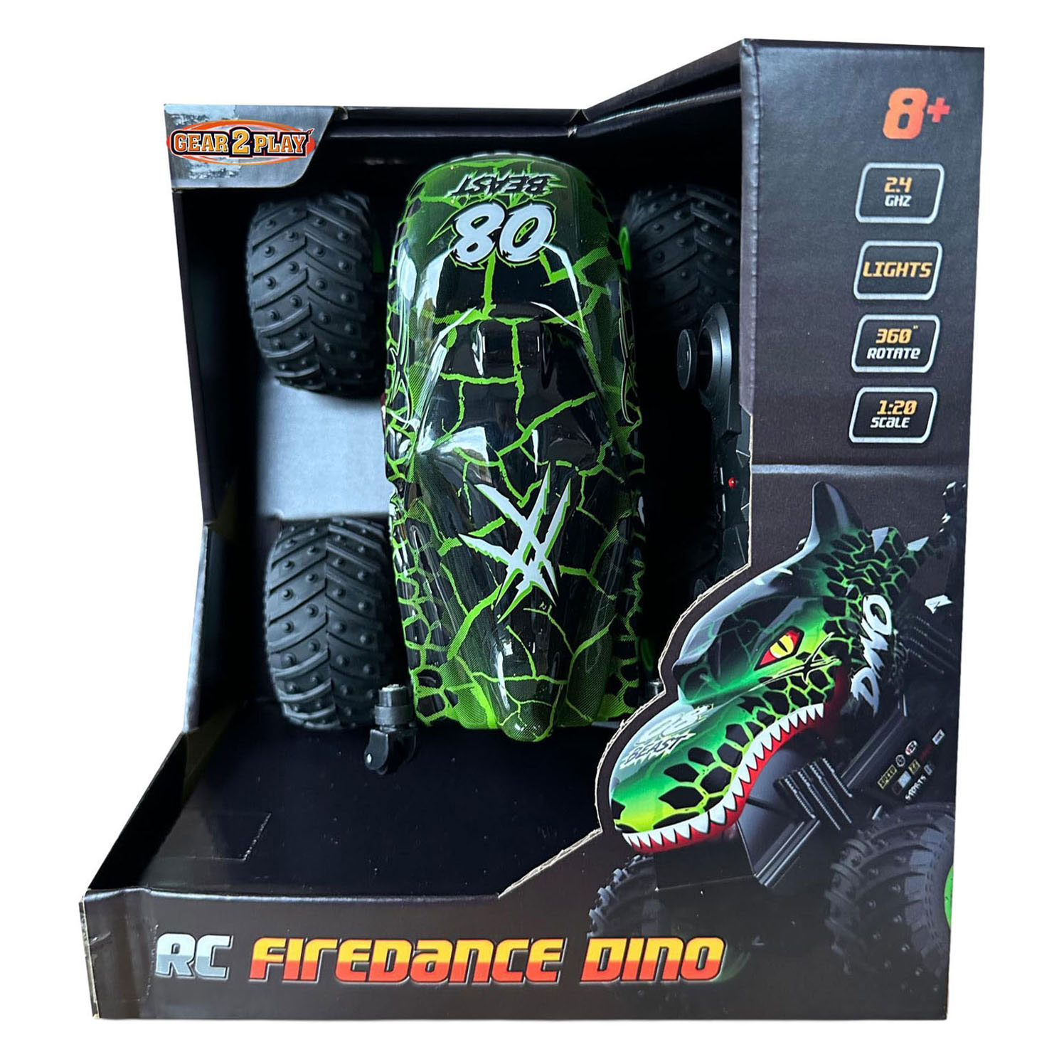 Voiture de cascade Firedance Dino télécommandée 2,4 GHz - 1:20