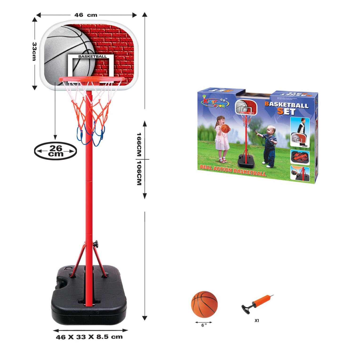 Basketbalset op Voet met Bal