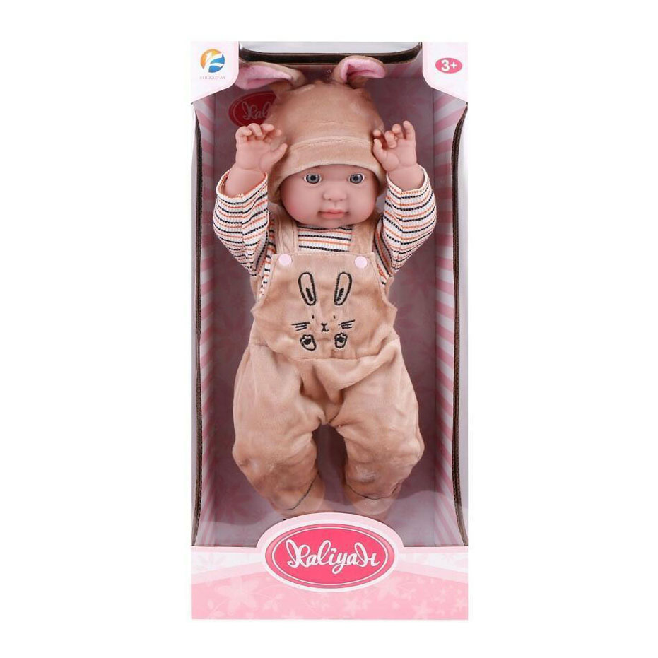 Baby met Konijntjesmuts - 45cm