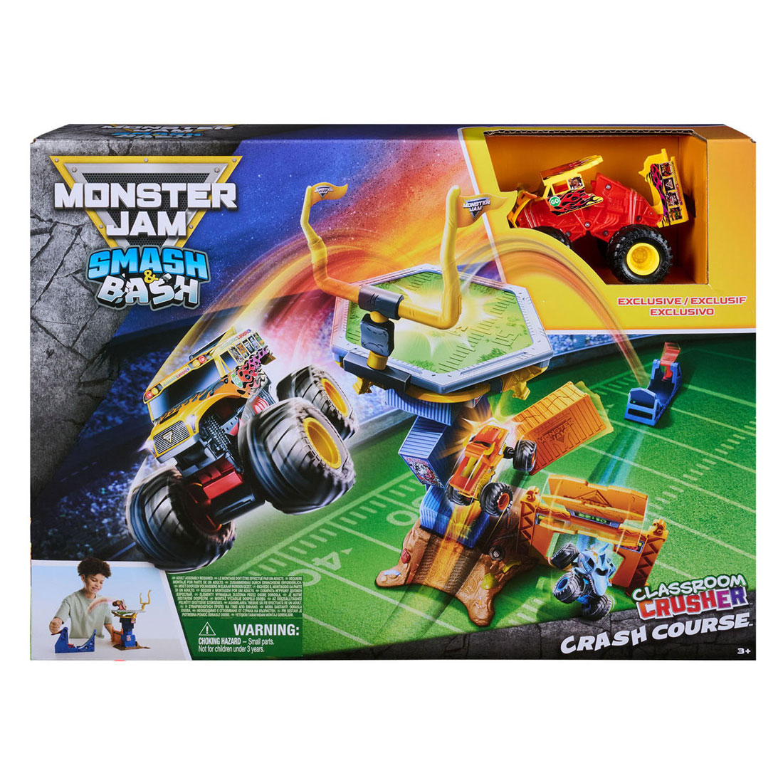 Circuit de jeu Monster Jam Smash & Bash Crash Course avec voiture - 1:64