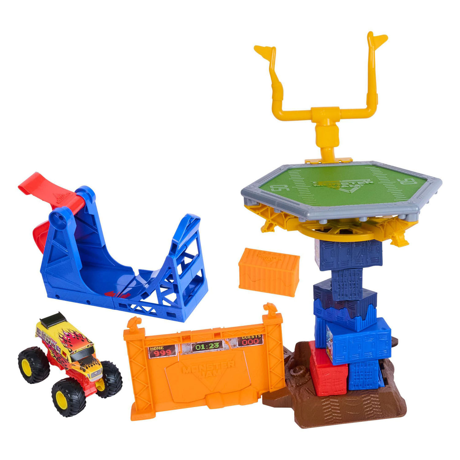 Circuit de jeu Monster Jam Smash & Bash Crash Course avec voiture - 1:64