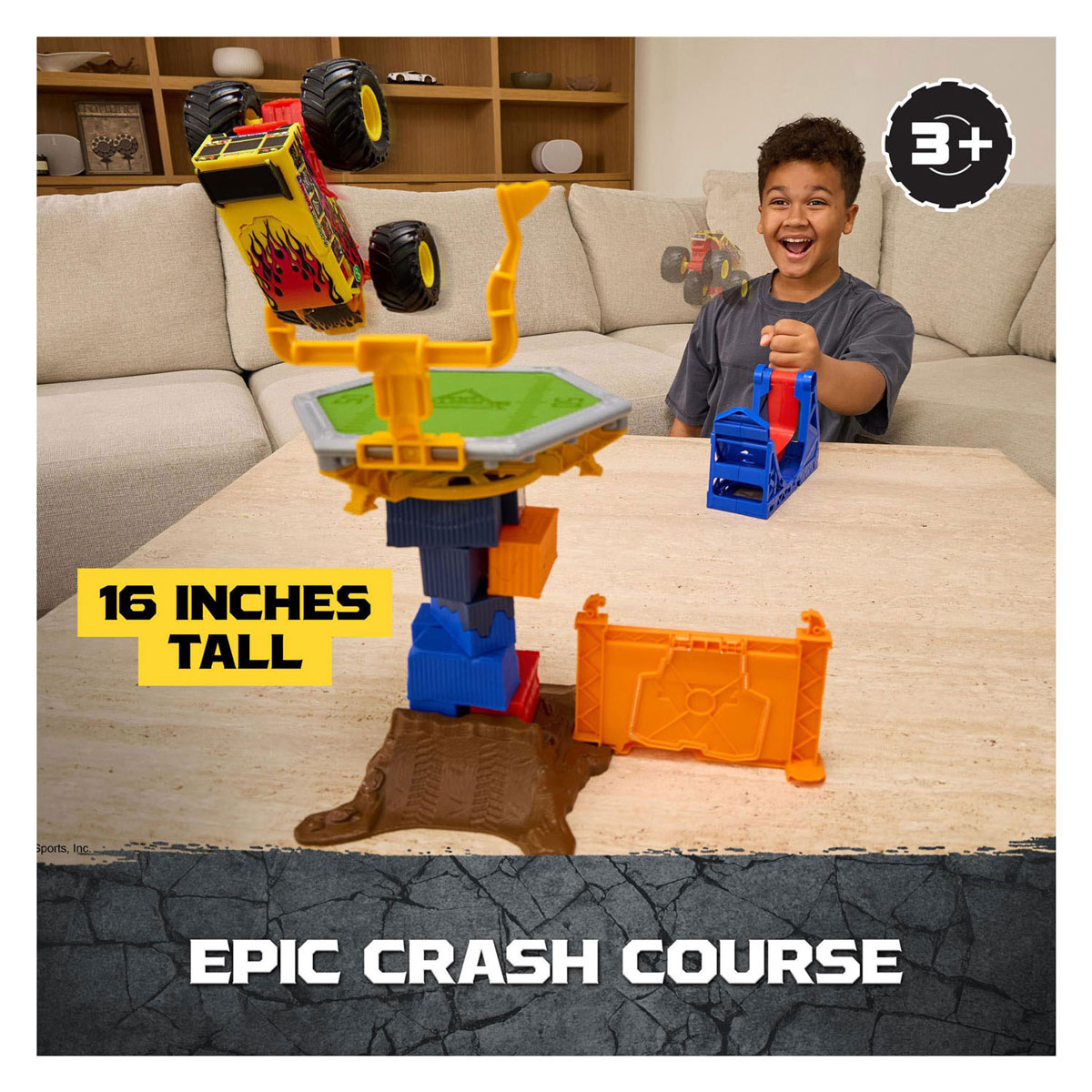 Circuit de jeu Monster Jam Smash & Bash Crash Course avec voiture - 1:64