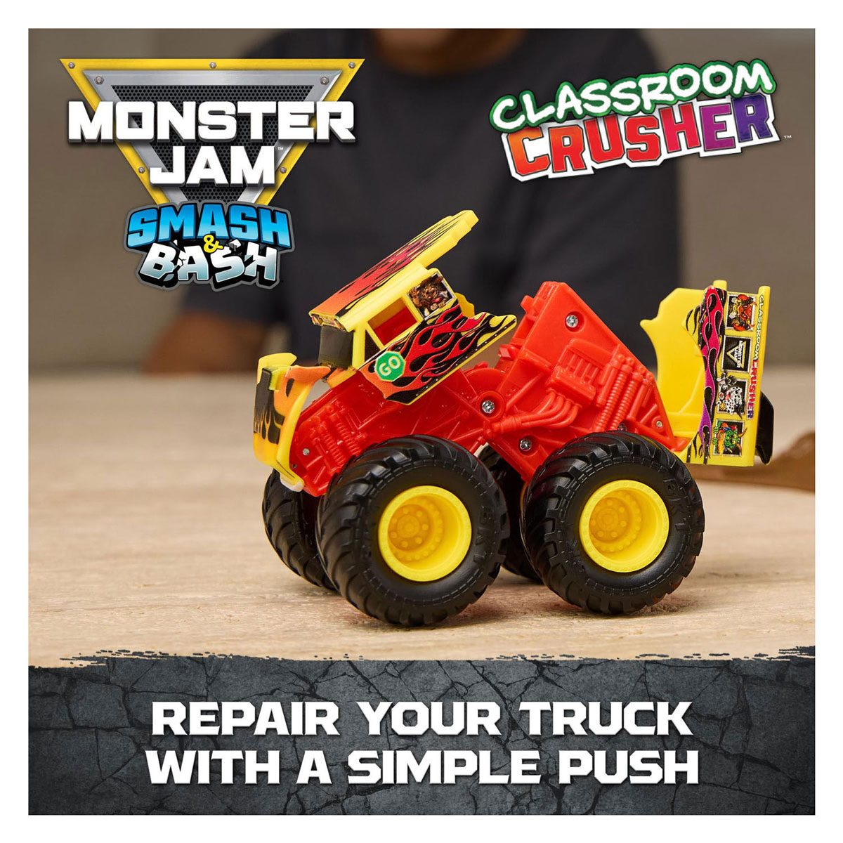 Circuit de jeu Monster Jam Smash & Bash Crash Course avec voiture - 1:64