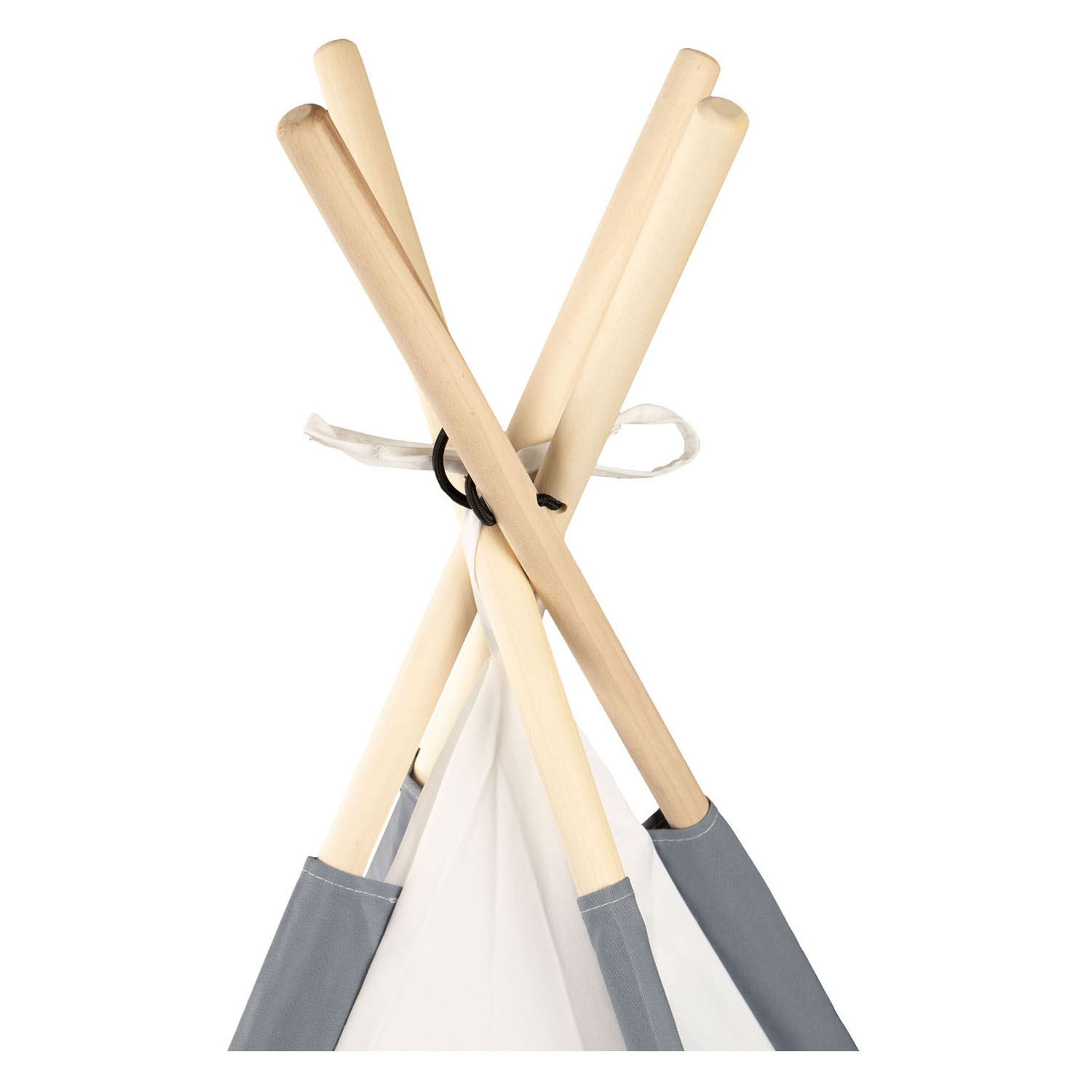 Tipi avec poteaux en bois et tapis - 120 x 120 x 150 cm