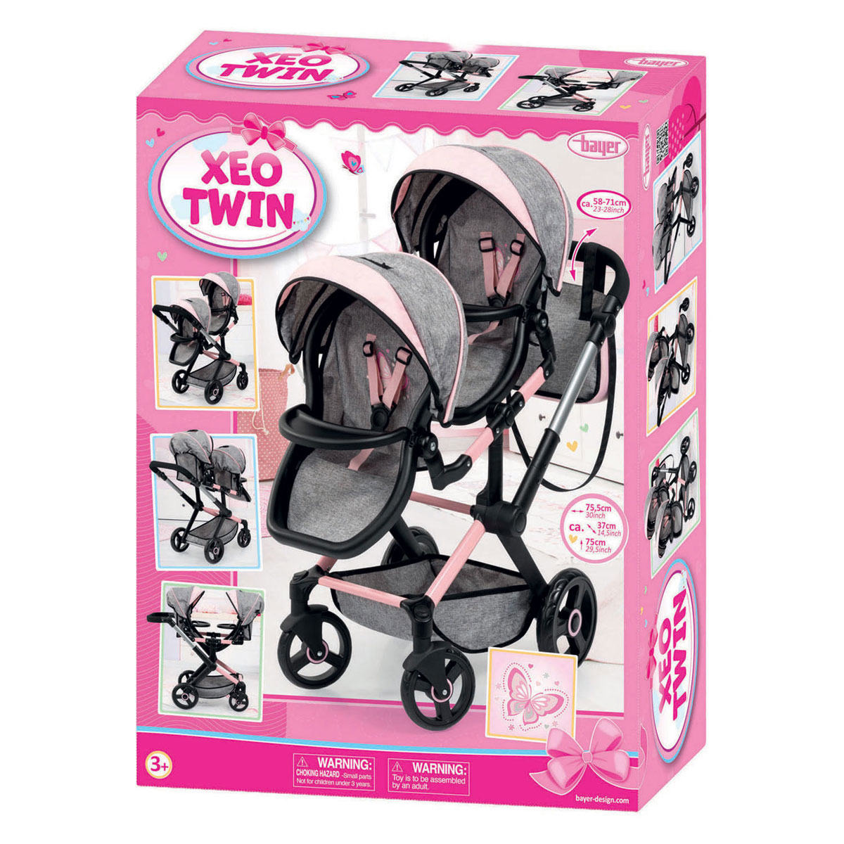 Xeo Duo Zwillingspuppenwagen - 46 cm