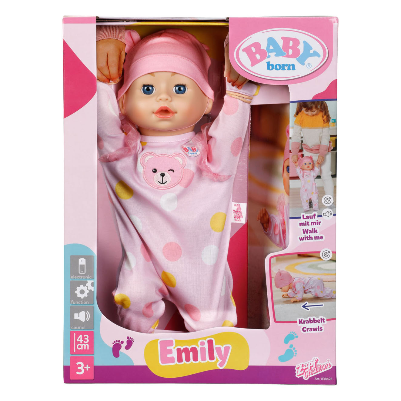 Bébé né Emily Walk with me - 43 cm