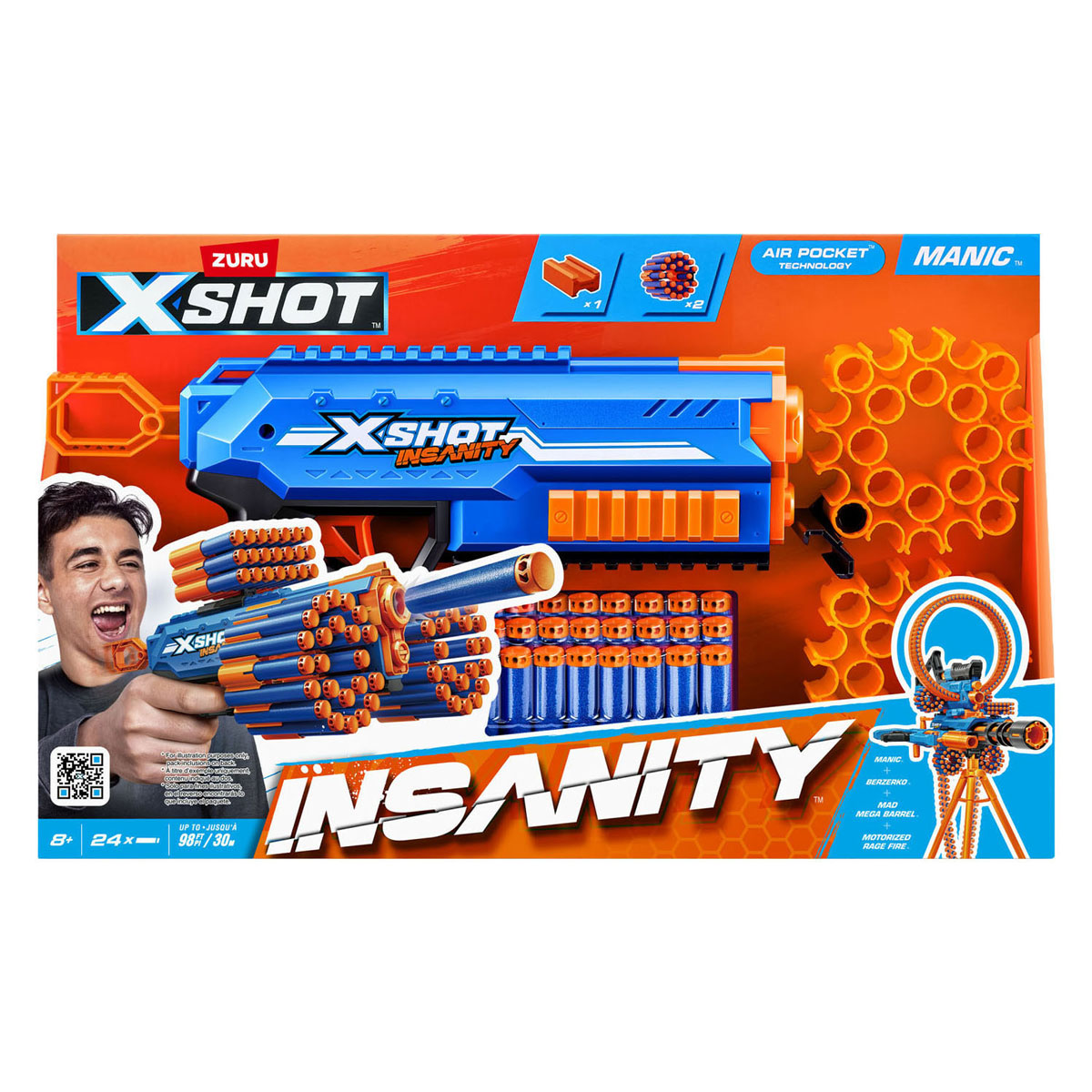 ZURU X-Shot Insanity Manic - 24 fléchettes