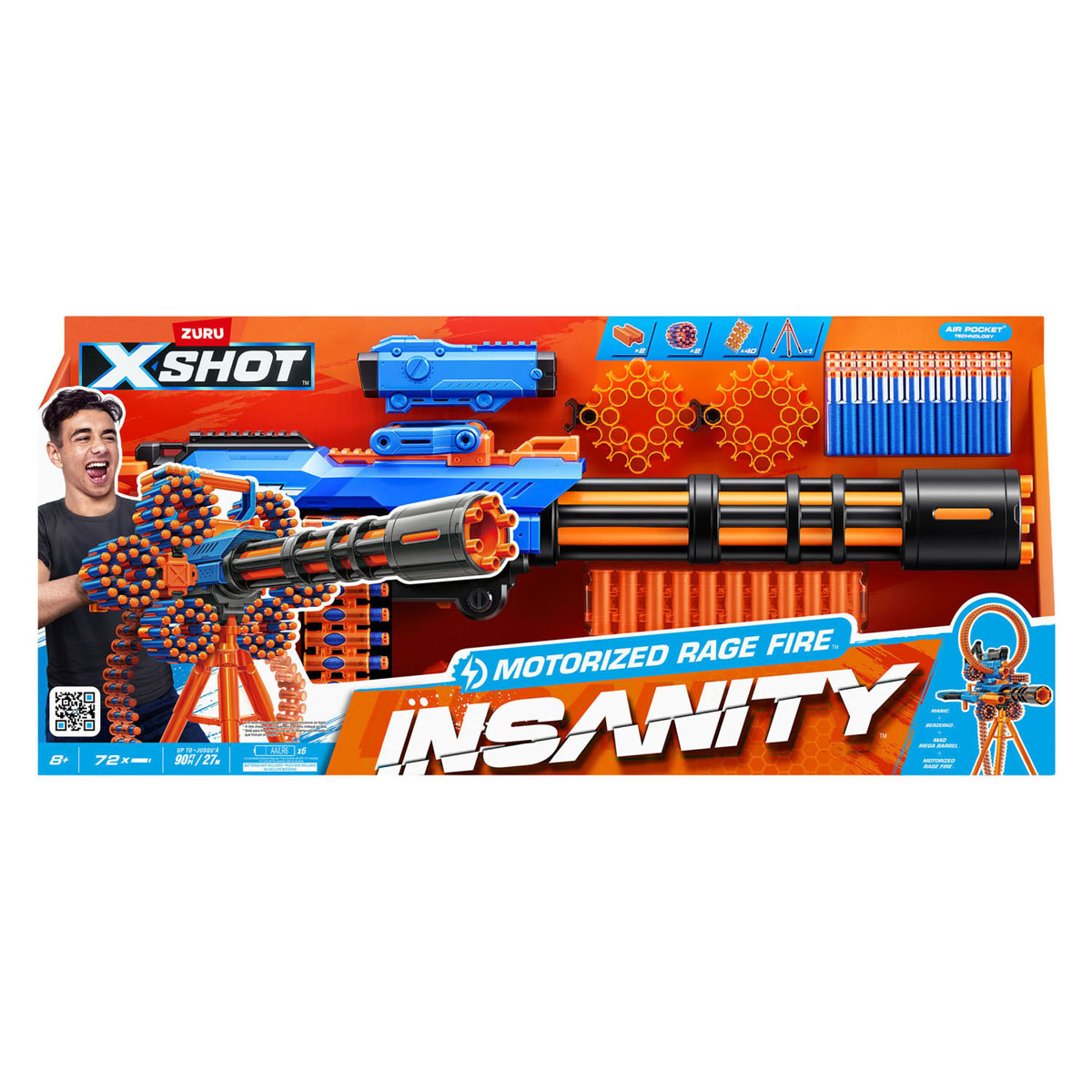 ZURU X-Shot Insanity Motorisierter Wutfeuerblaster - 72 Pijlen