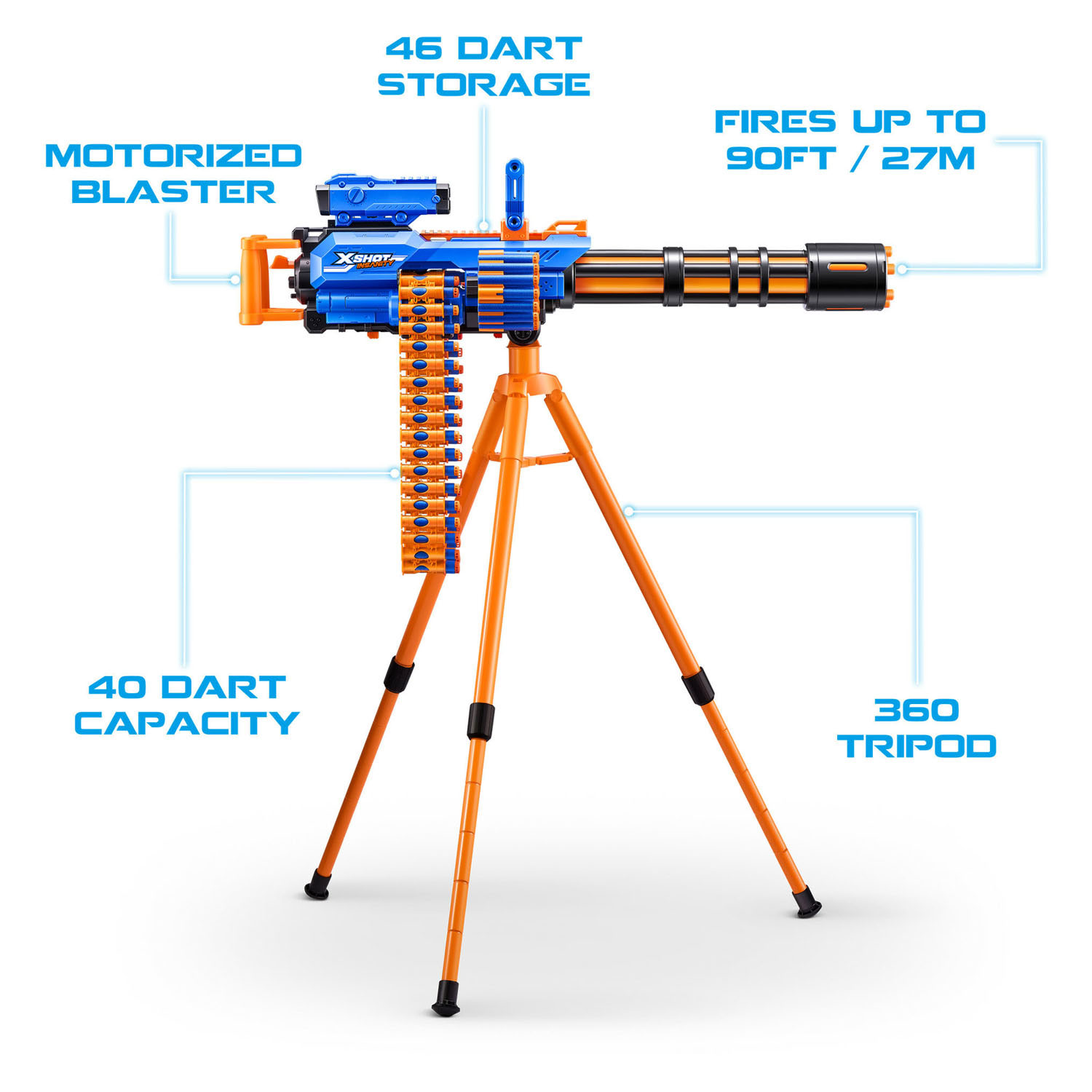 ZURU X-Shot Insanity Motorisierter Wutfeuerblaster - 72 Pijlen