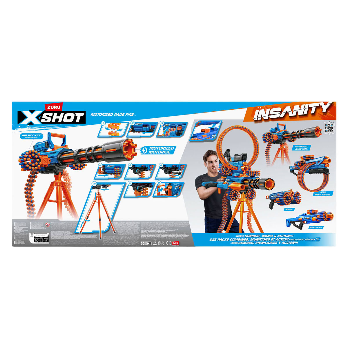 ZURU X-Shot Insanity Motorisierter Wutfeuerblaster - 72 Pijlen