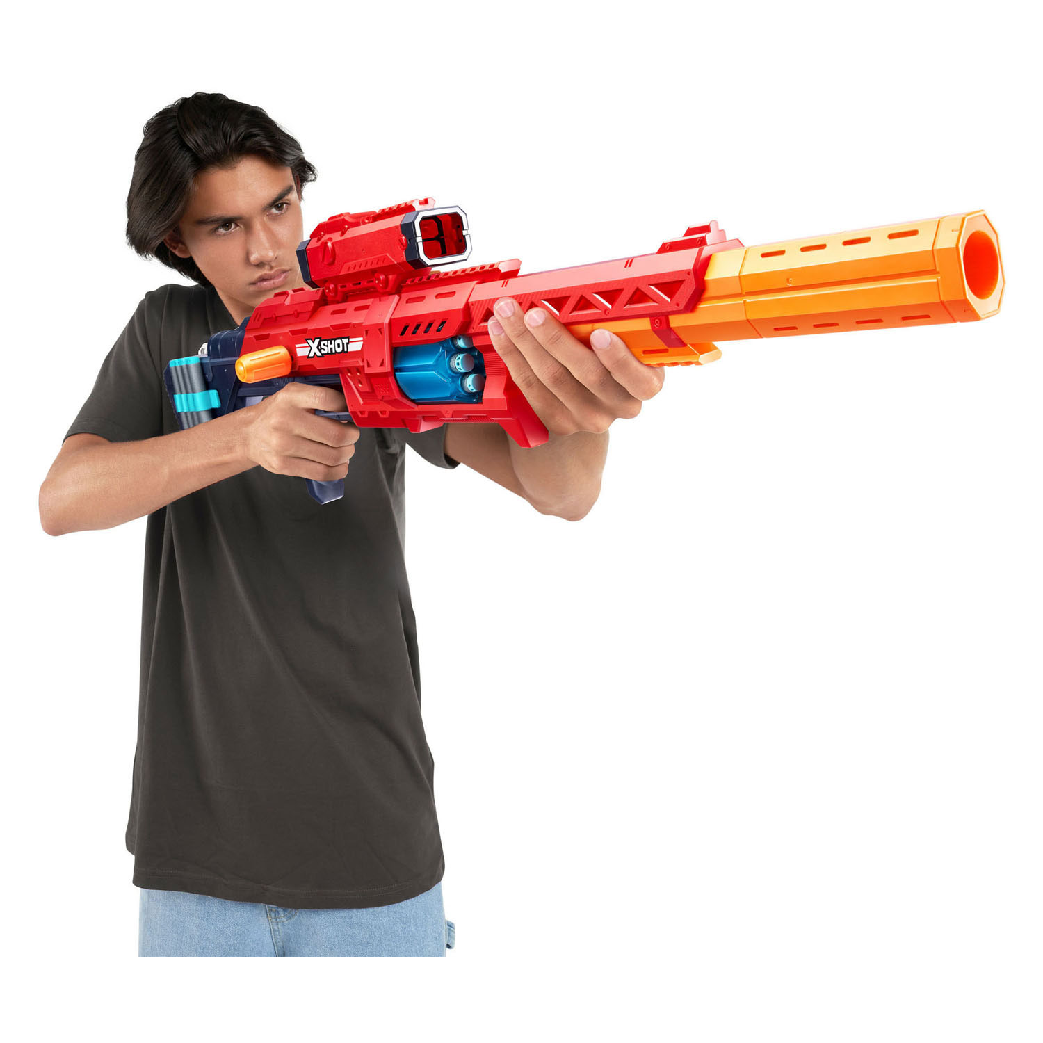 ZURU X-Shot Excel Red Range X8 Blaster mit 24 Darts