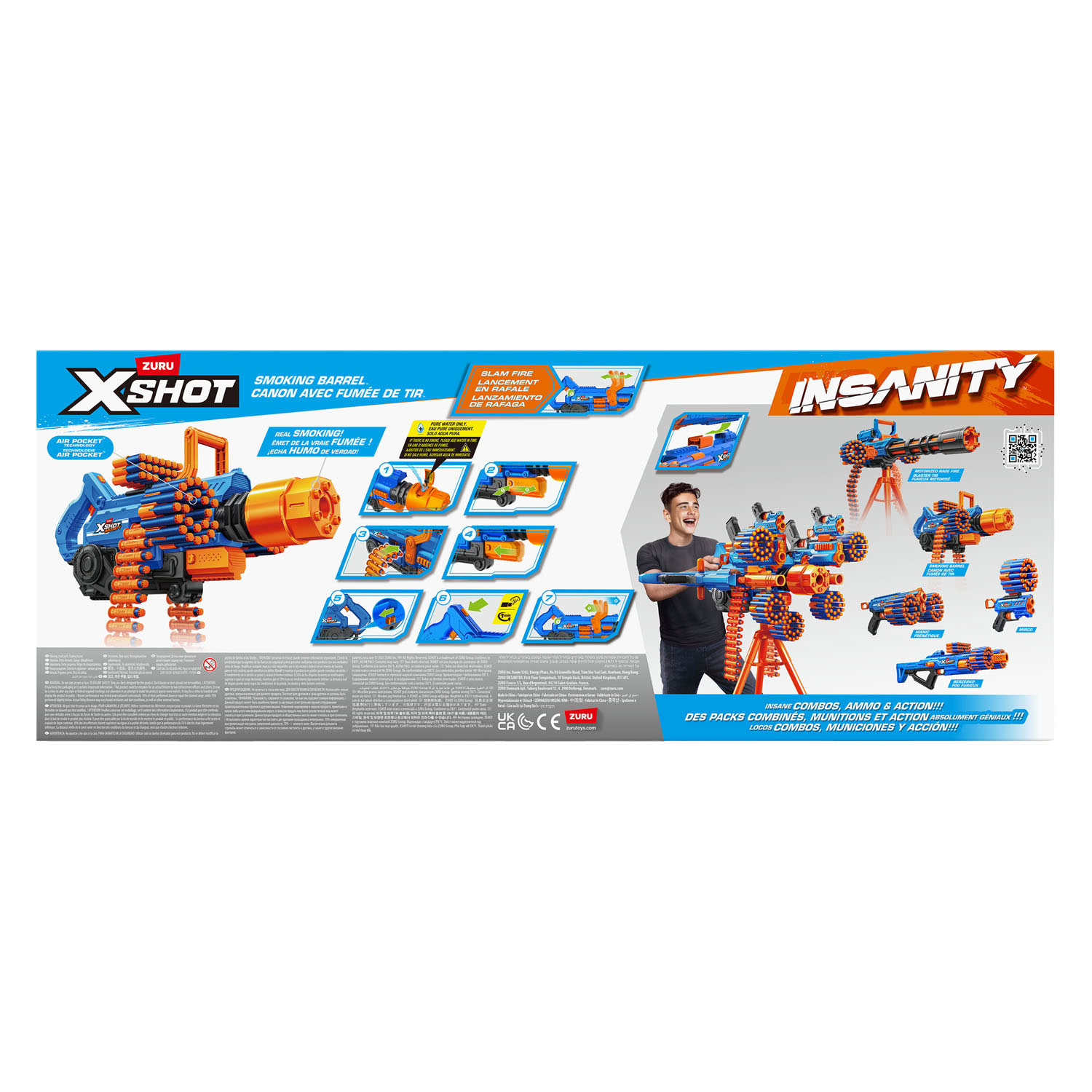 ZURU X-Shot Insanity Smoking Barell - 72 fléchettes