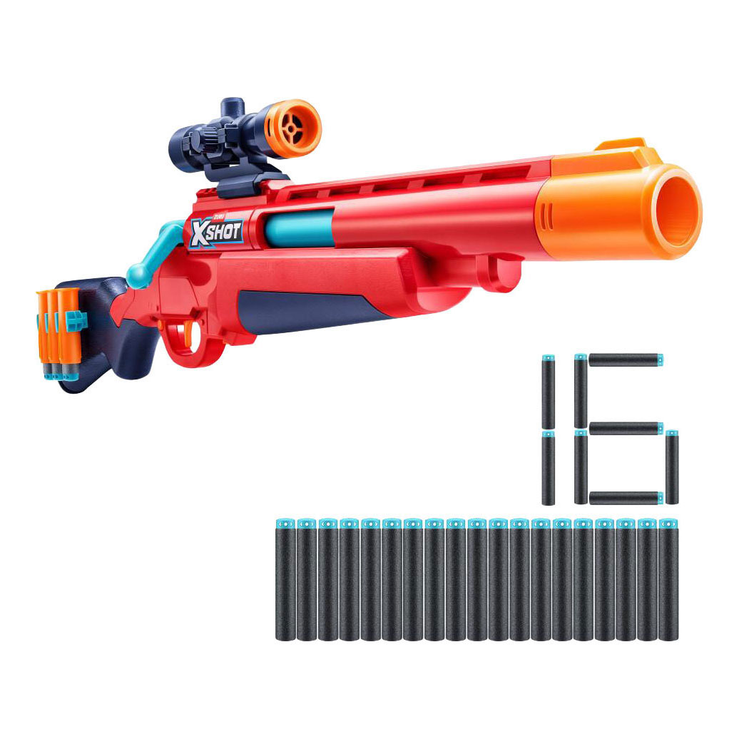 Pistolet à fléchettes ZURU X-Shot à verrou - 8 fléchettes