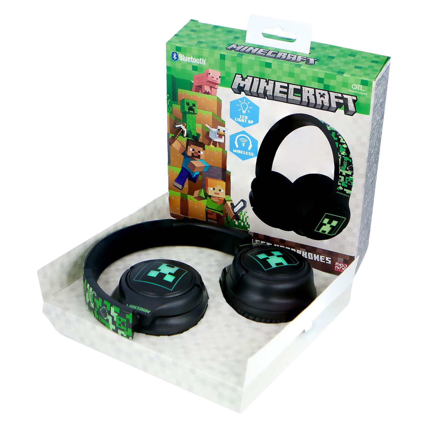 Casque Bluetooth Minecraft avec LED lumineuses