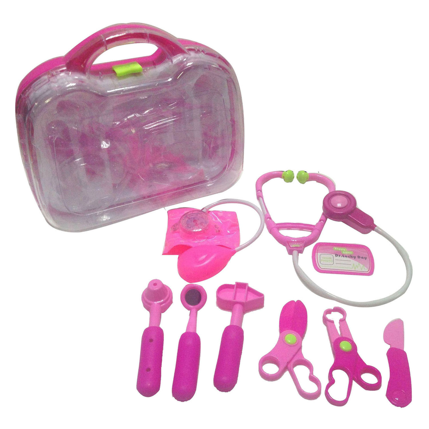 Dokterskoffer Roze - 9dlg.