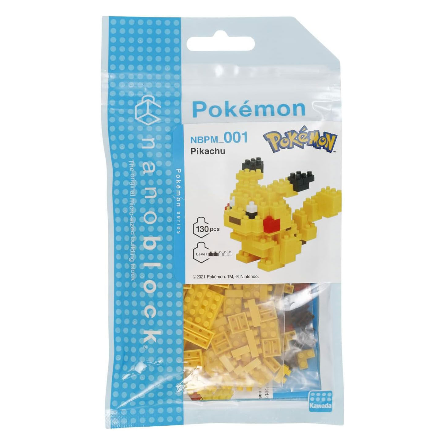 Jeu de construction Nanoblock Pokémon Pikachu - 130 pièces.