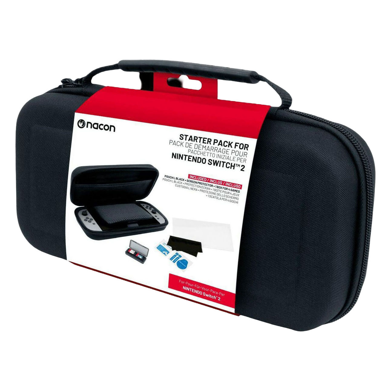 Nintendo Switch 2 Big Ben Starterpaket Schwarz mit Aufbewahrungstasche und Displayschutzfolie