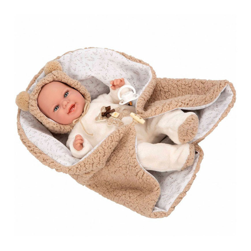 Elegance Babyto Babypuppe Beige Bären-Outfit mit Decke - 35 cm