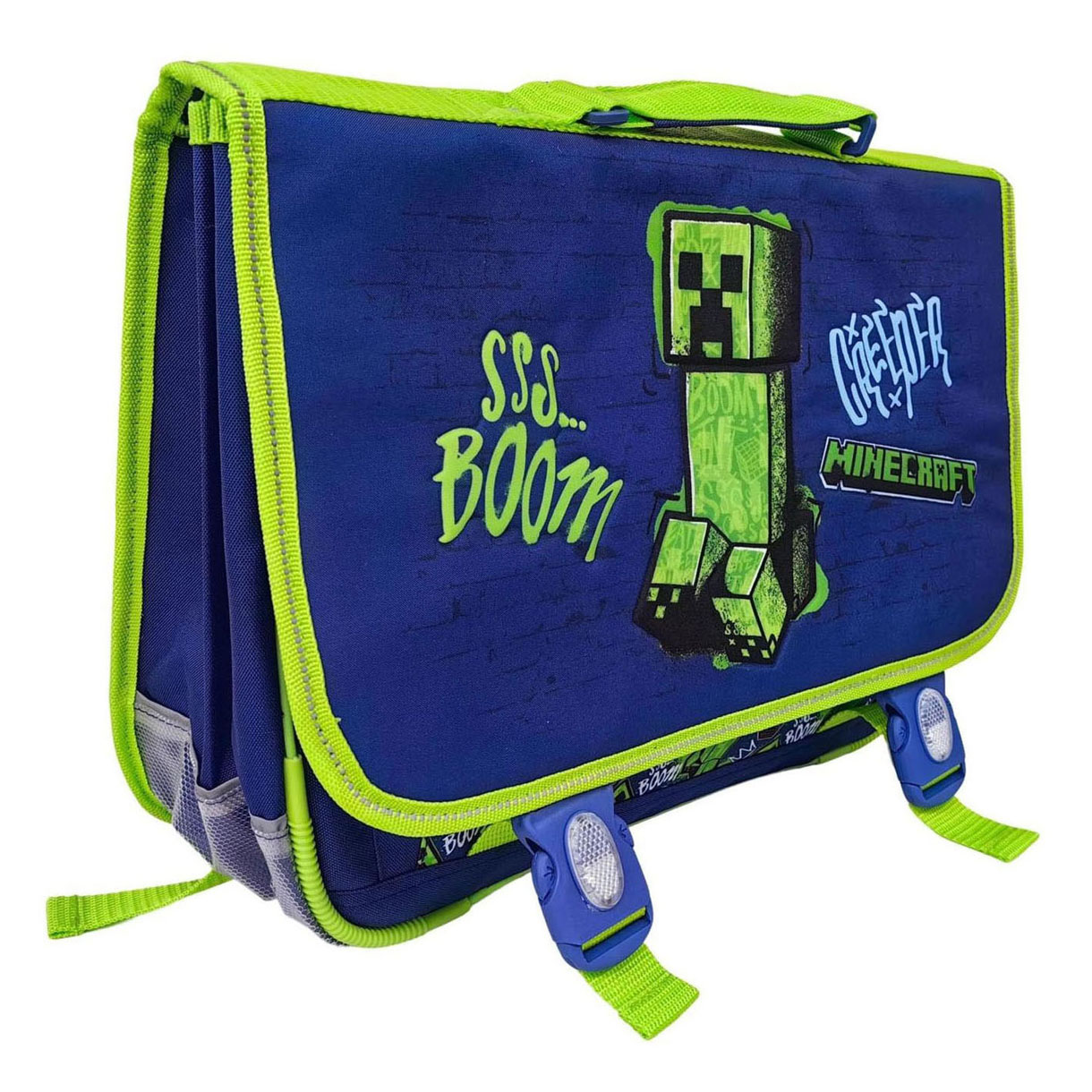 Minecraft Schooltas 2 Compartimenten met Voorzak - 31,5x41x15cm