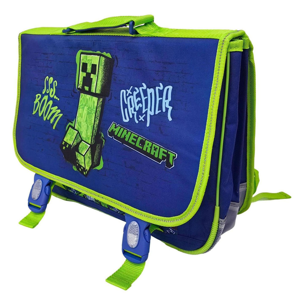 Minecraft Schooltas 2 Compartimenten met Voorzak - 31,5x41x15cm