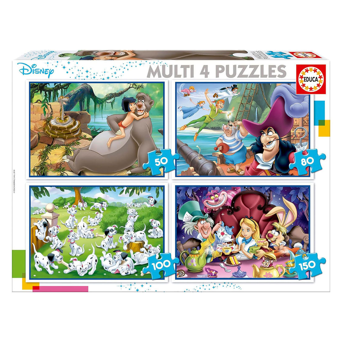 Disney Classics Legpuzzel 4-en-1 - 50-80-100-150 pièces.