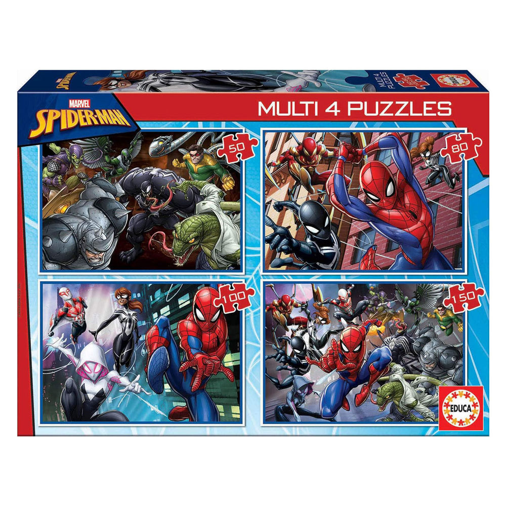Spider-Man Legpuzzel 4-in-1 - 50-80-100-150st